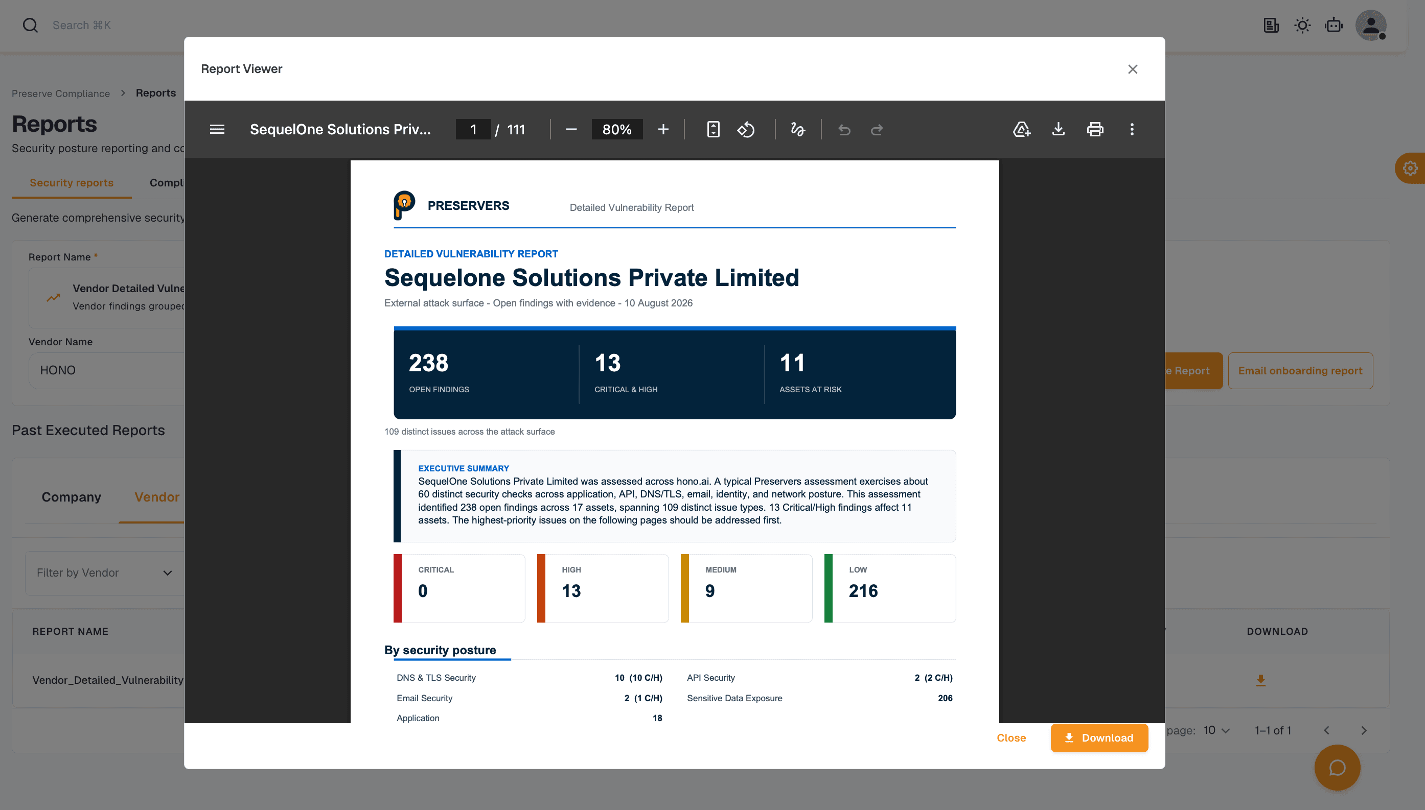Preserve Connect vendor risk report ready to share with stakeholders